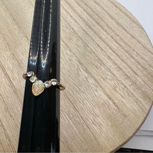 🍭6/$30 Irridescent stacking enhancer ring on gold tone band - size 8